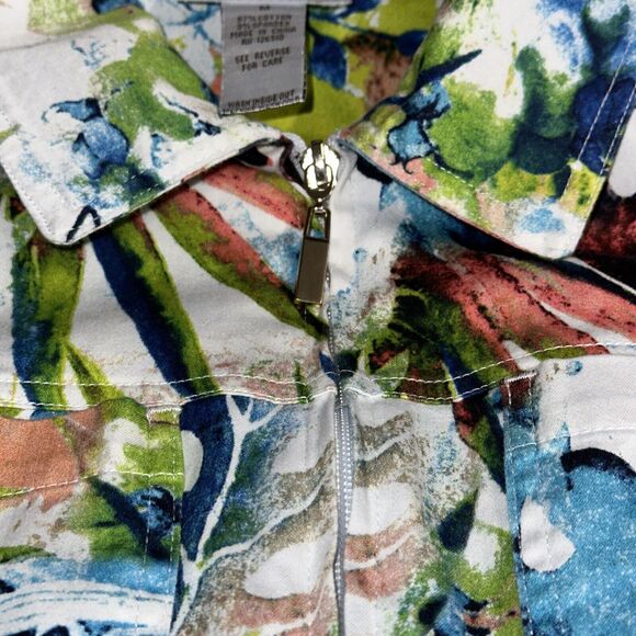 Drapers & Damons Tropical Floral Print Zip Up Jacket Medium - Picture 4 of 8
